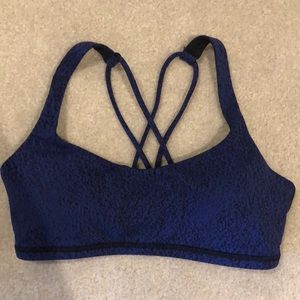Blue/black lululemon sports bra